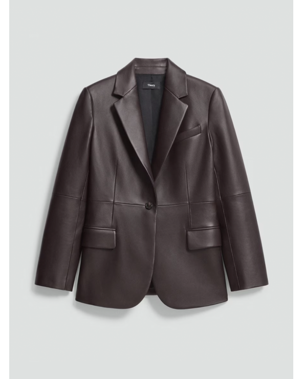 Theory Lamb Leather Blazer | Luxury Leather Jacket